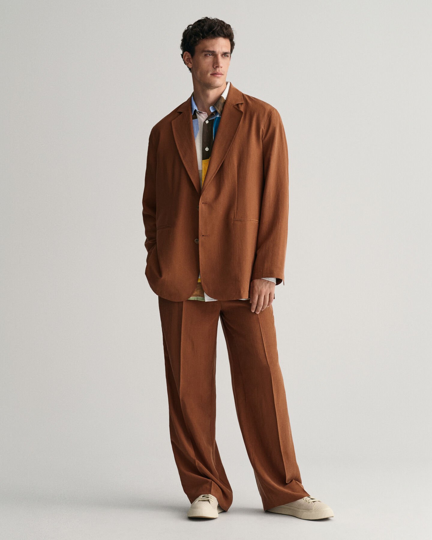 Blazer de fato em seda relaxed fit