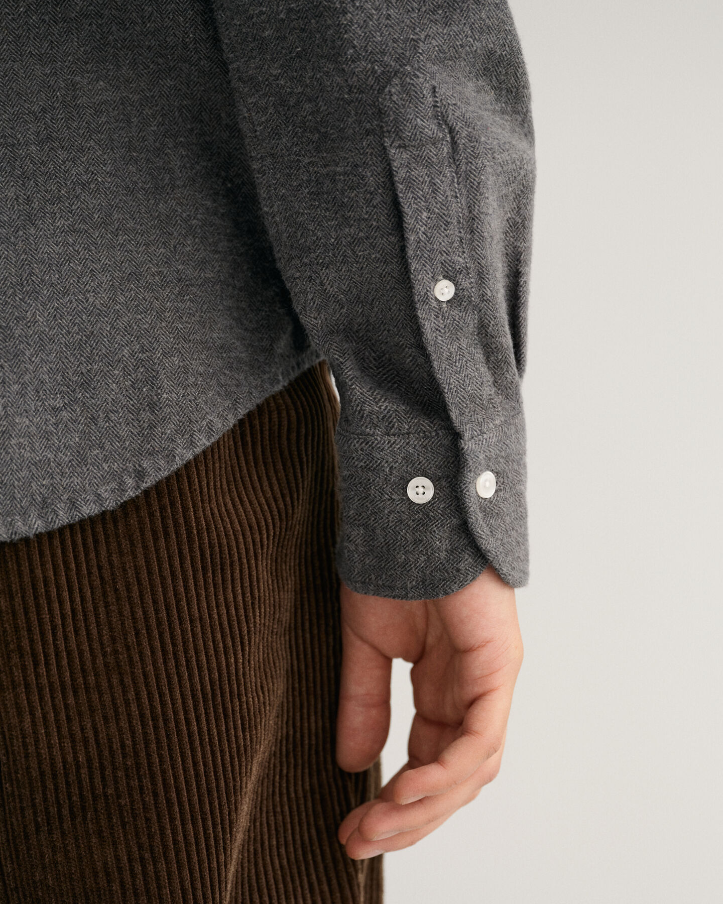 Camisa com padrão espinha de peixe regular fit