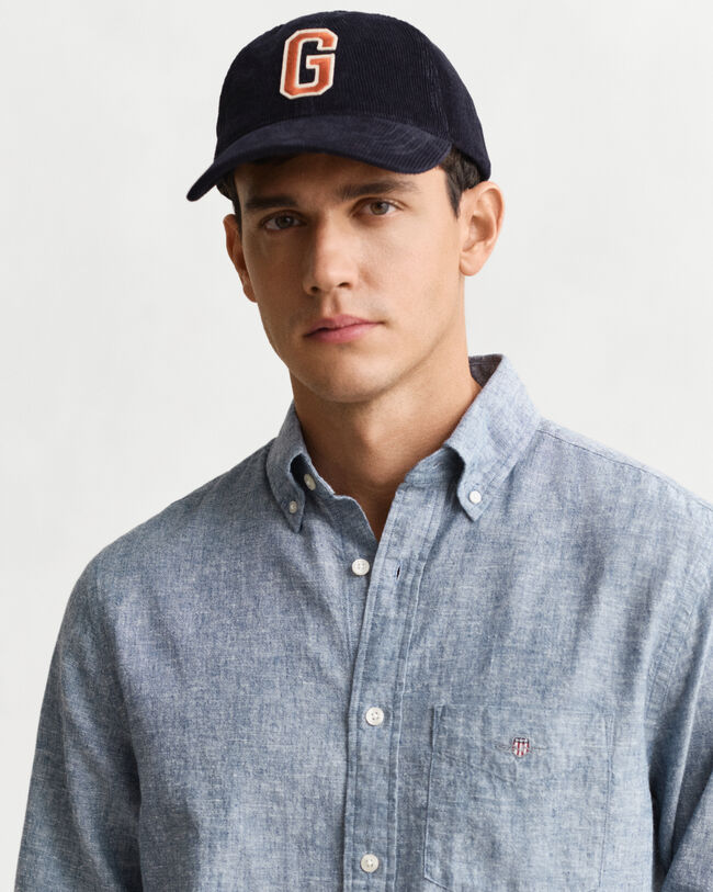 Camisa de linho e algodão regular fit