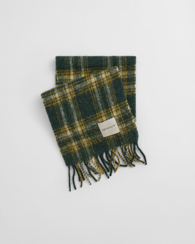 Cachecol em mistura de alpaca e mohair com padrão de xadrez