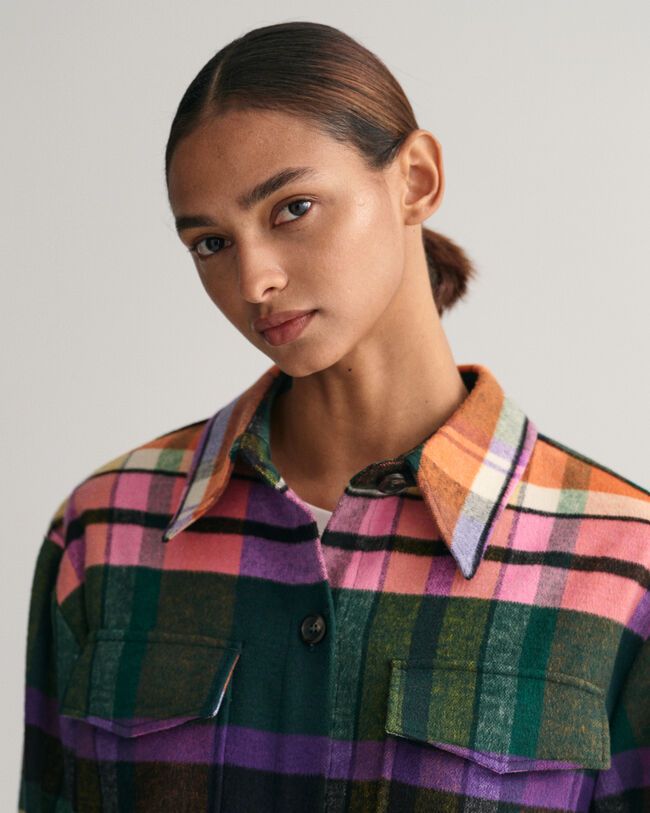 Sobrecamisa com padrão axadrezado