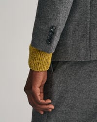 Blazer de fato com padrão espinha de peixe