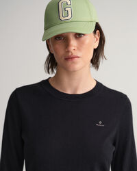 Camisola com decote redondo em algodão e caxemira