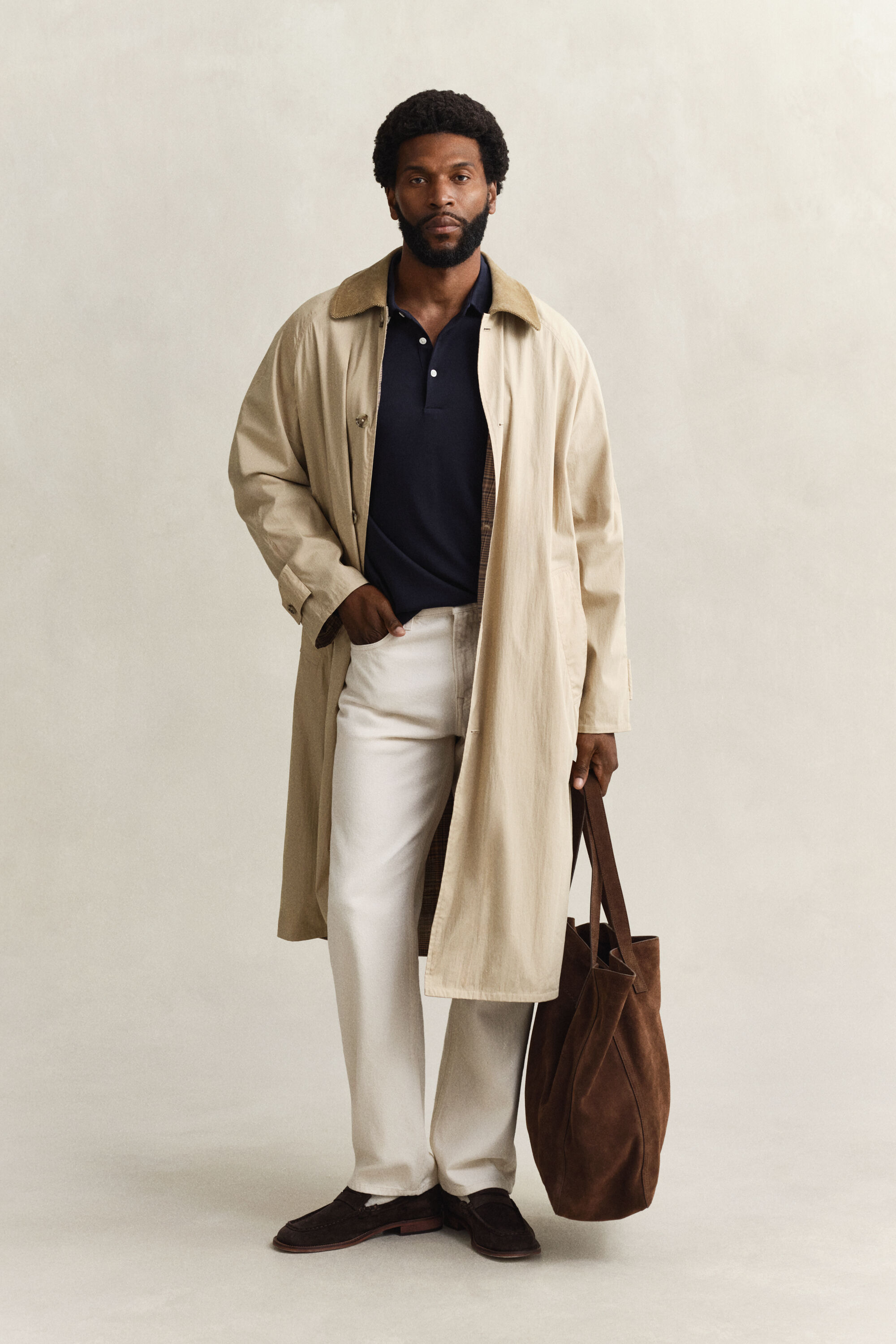 Polo de manga comprida em algodão Pima