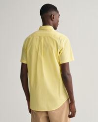 Camisa de popelina com manga curta regular fit