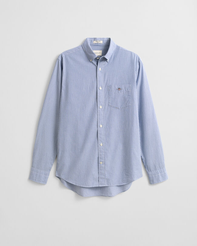 Camisa em popelina às riscas finas Classic regular fit