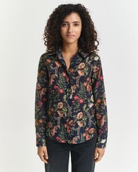Camisa em seda e algodão com estampado Floral regular fit