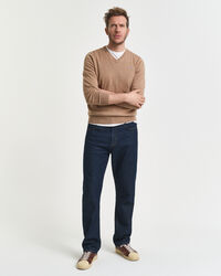 Pulover com decote em V em algodão clássico