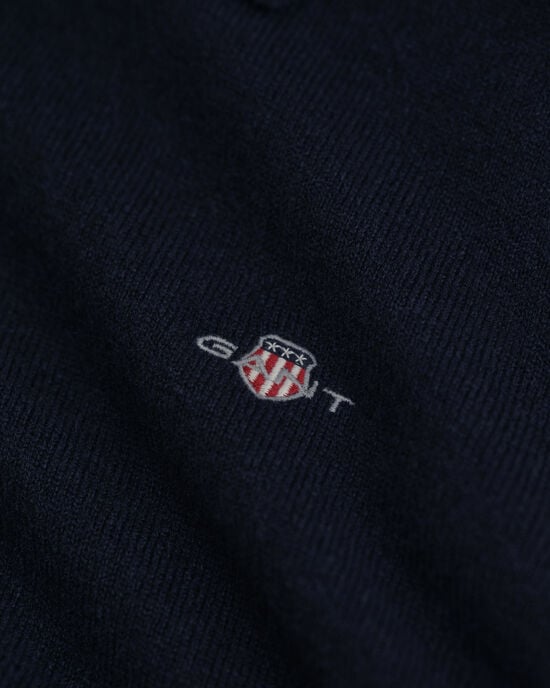 Camisola de malha tipo polo em lã extrafina