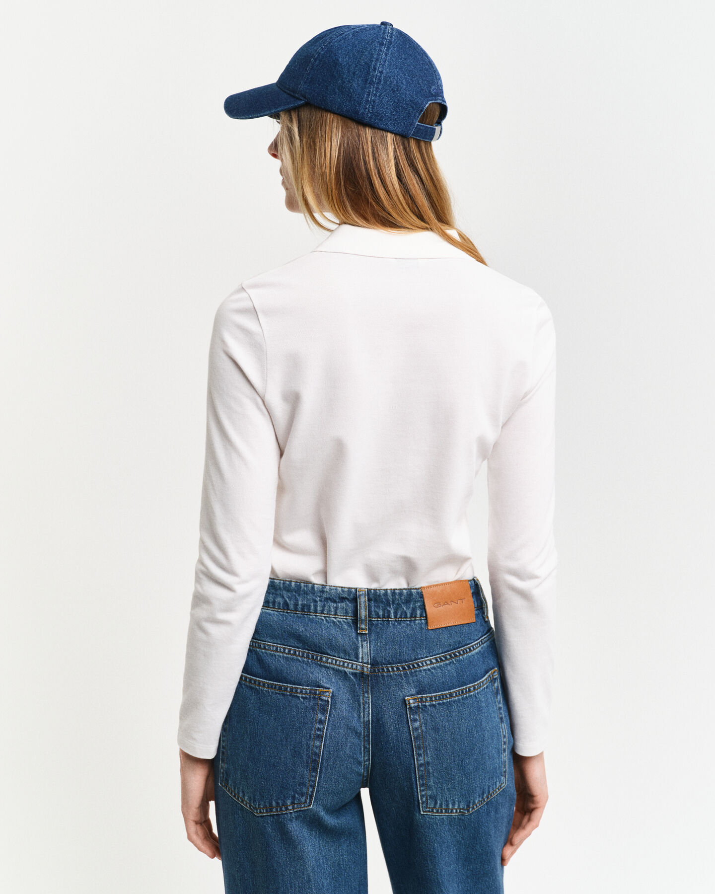 Polo de manga comprida em algodão piqué Shield