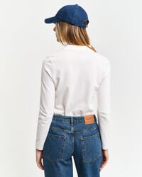 Polo de manga comprida em algodão piqué Shield