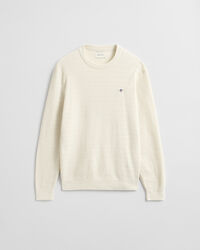 Camisola em mini malha entrançada com decote redondo