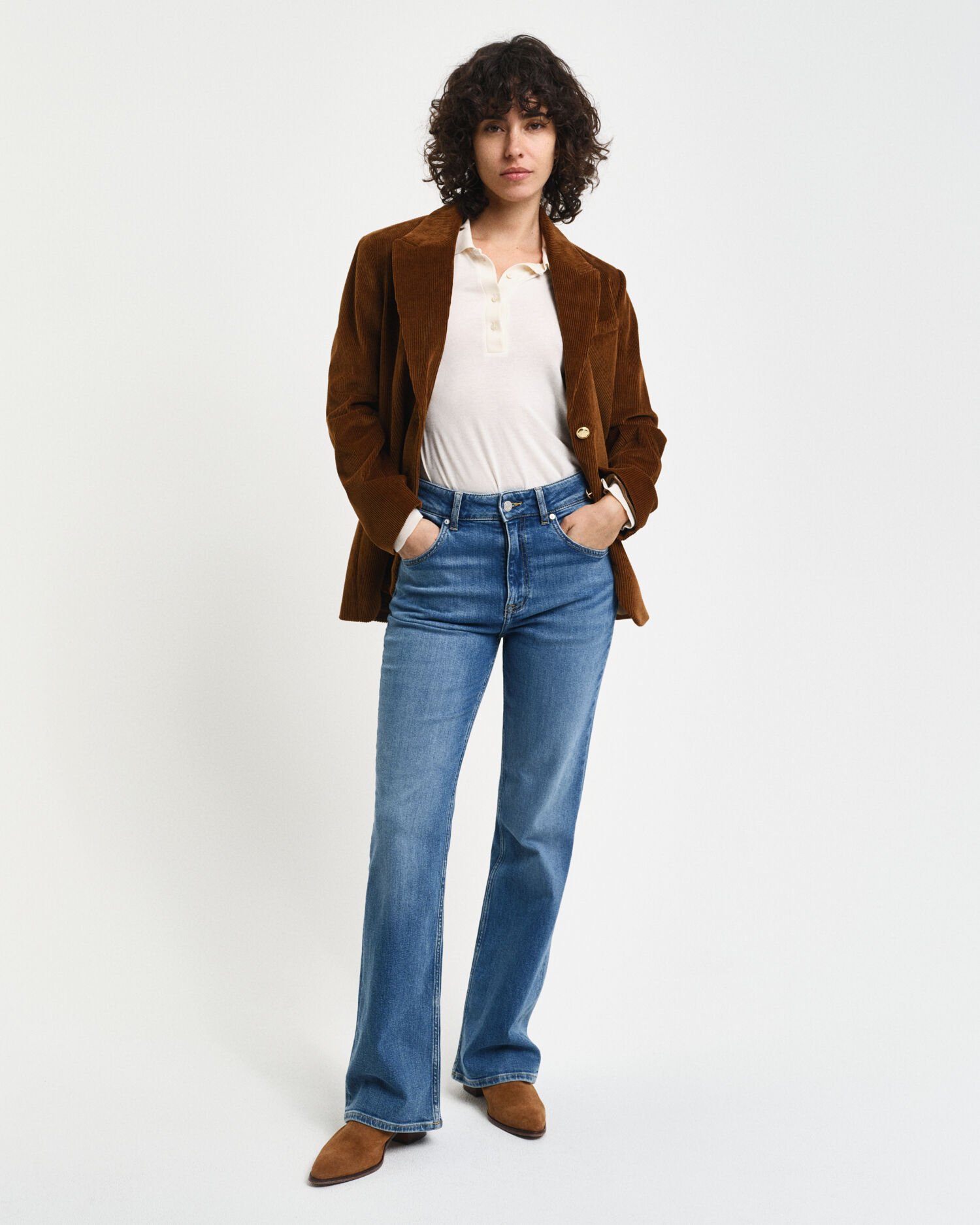 Calças de ganga evasê slim fit