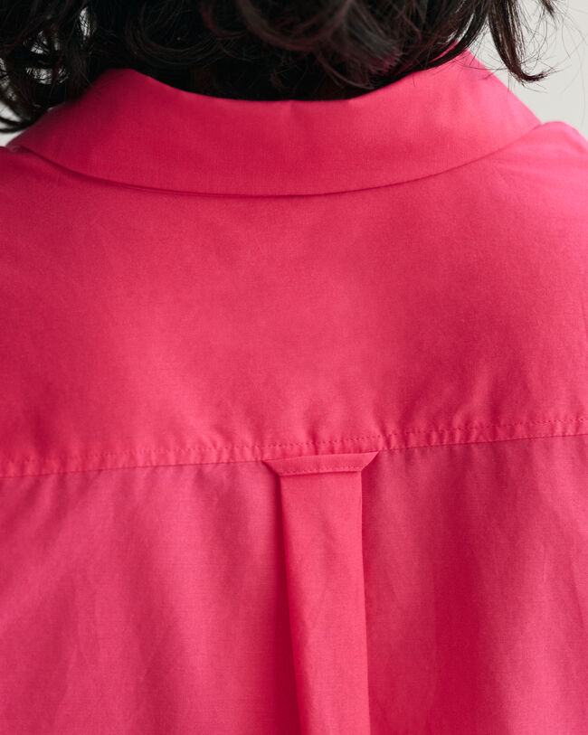 Camisa de manga curta em seda e algod&atilde;o relaxed fit