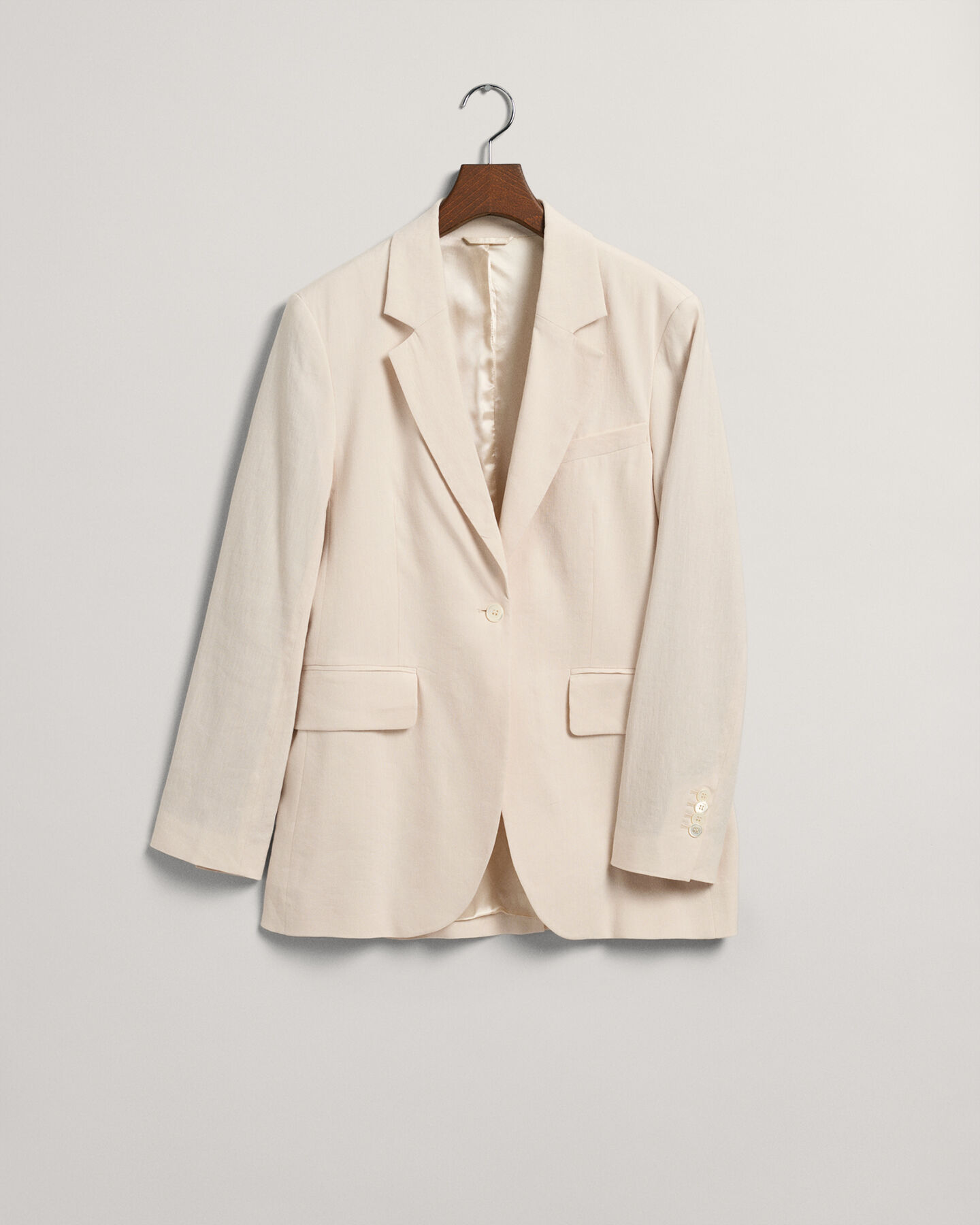 Blazer em linho com elastano regular fit