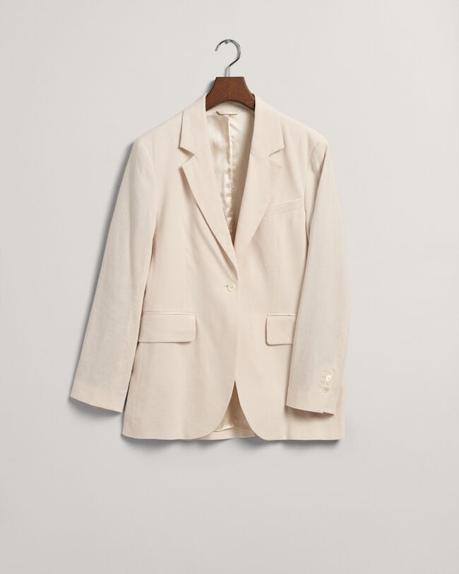 Blazer em linho com elastano regular fit