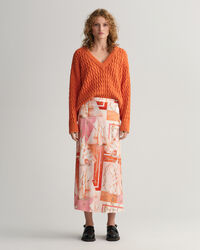 Saia comprida em seda com estampado Sailing