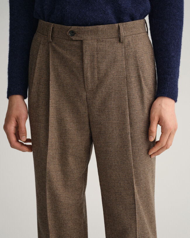 Calças de fato com padrão de xadrez Houndstooth