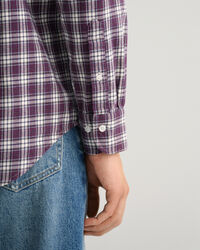 Camisa em flanela com padr&atilde;o de xadrez regular fit