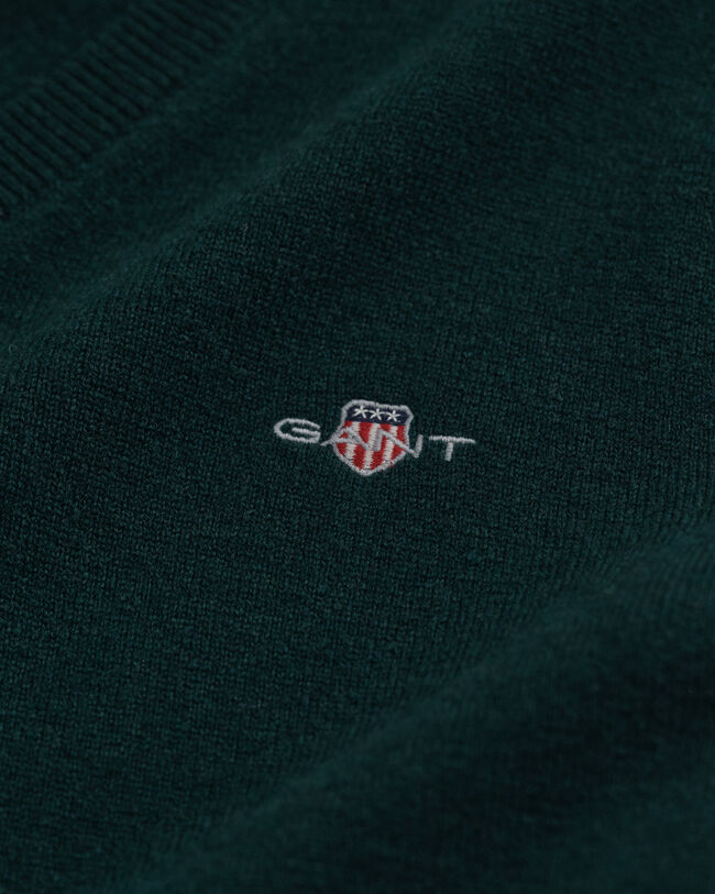 Pullover com decote em V em lã extrafina