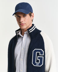 Casaco de malha com fecho de correr em algodão com mistura de fios