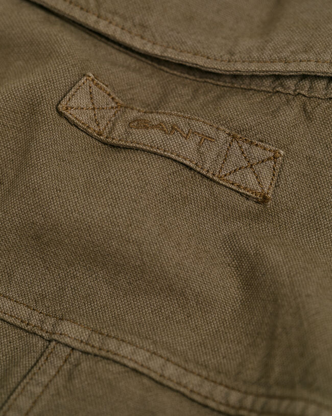 Sobrecamisa em linho e algod&atilde;o tingido