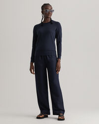 Sweatshirt com decote redondo de algodão leve