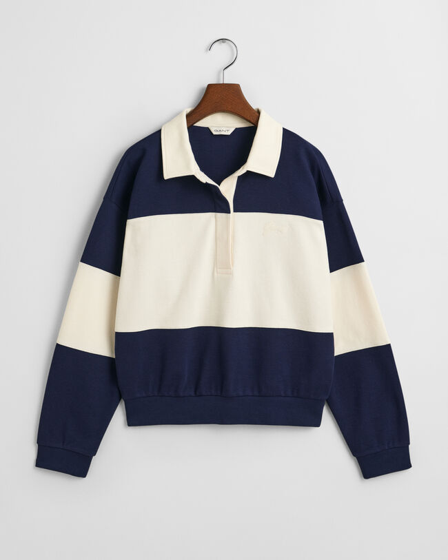 Rugger em algodão piqué com bloco de cor texturizado