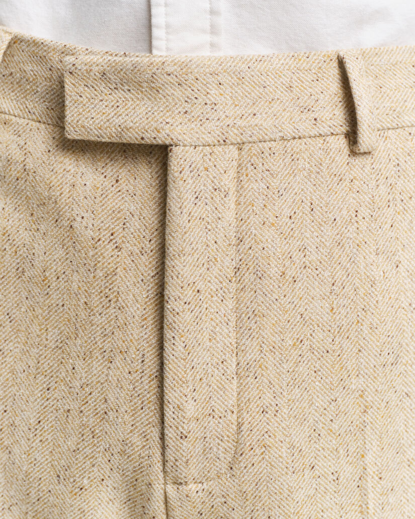 Calças de fato em malha Nepps com padrão espinha de peixe relaxed fit