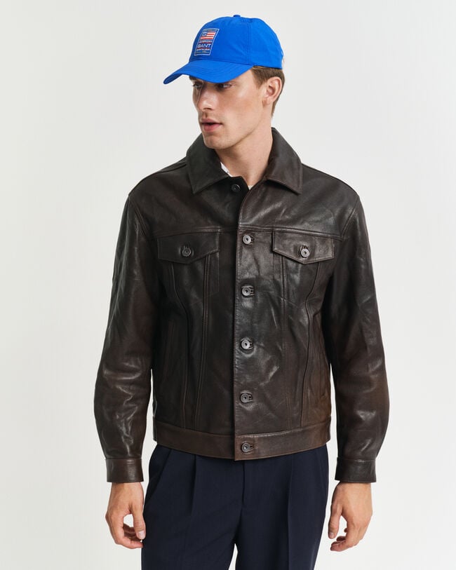 Casaco em pele Trucker