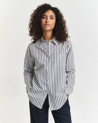 Camisa em popelina às riscas Classic relaxed fit