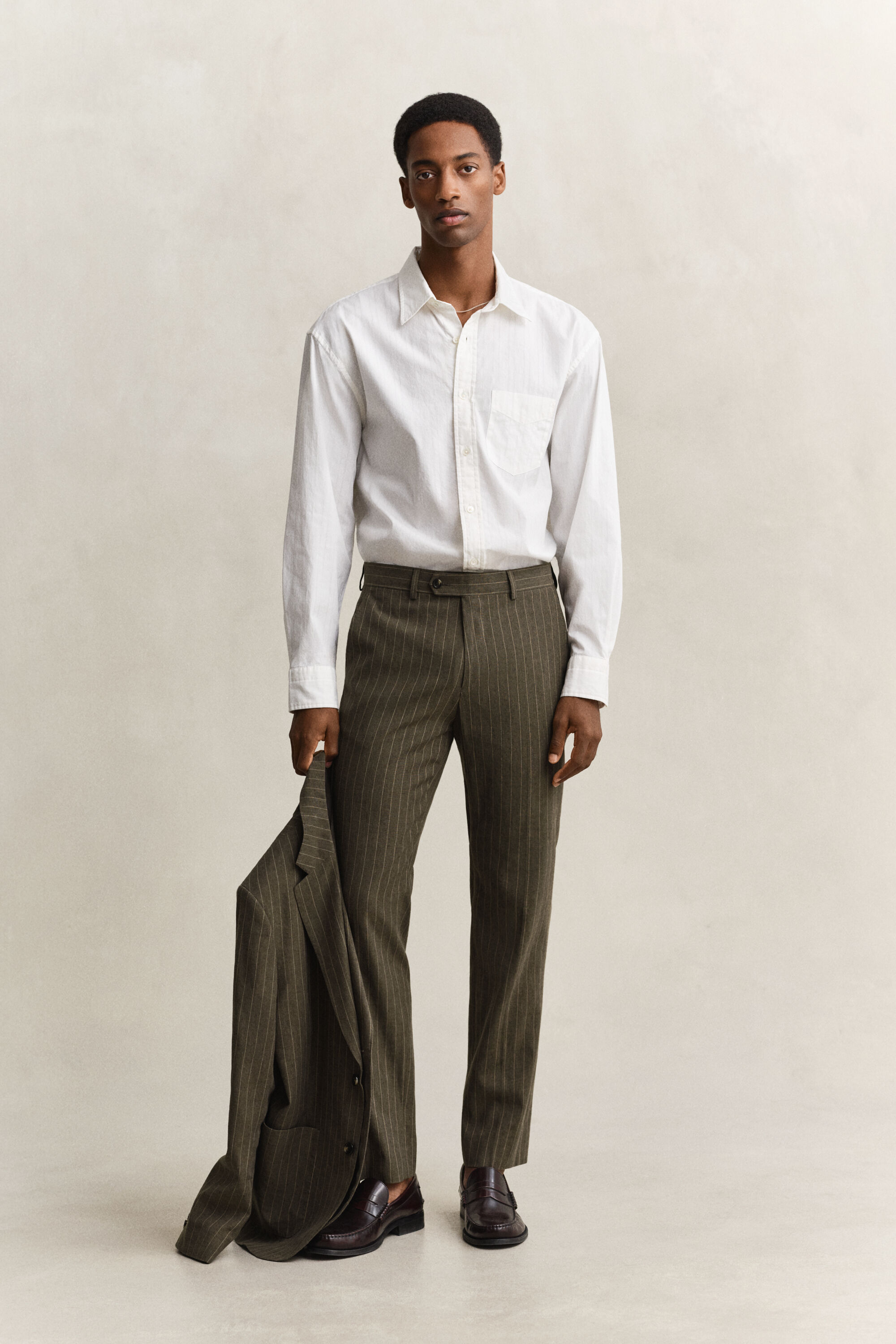 Camisa às riscas Dobby relaxed fit