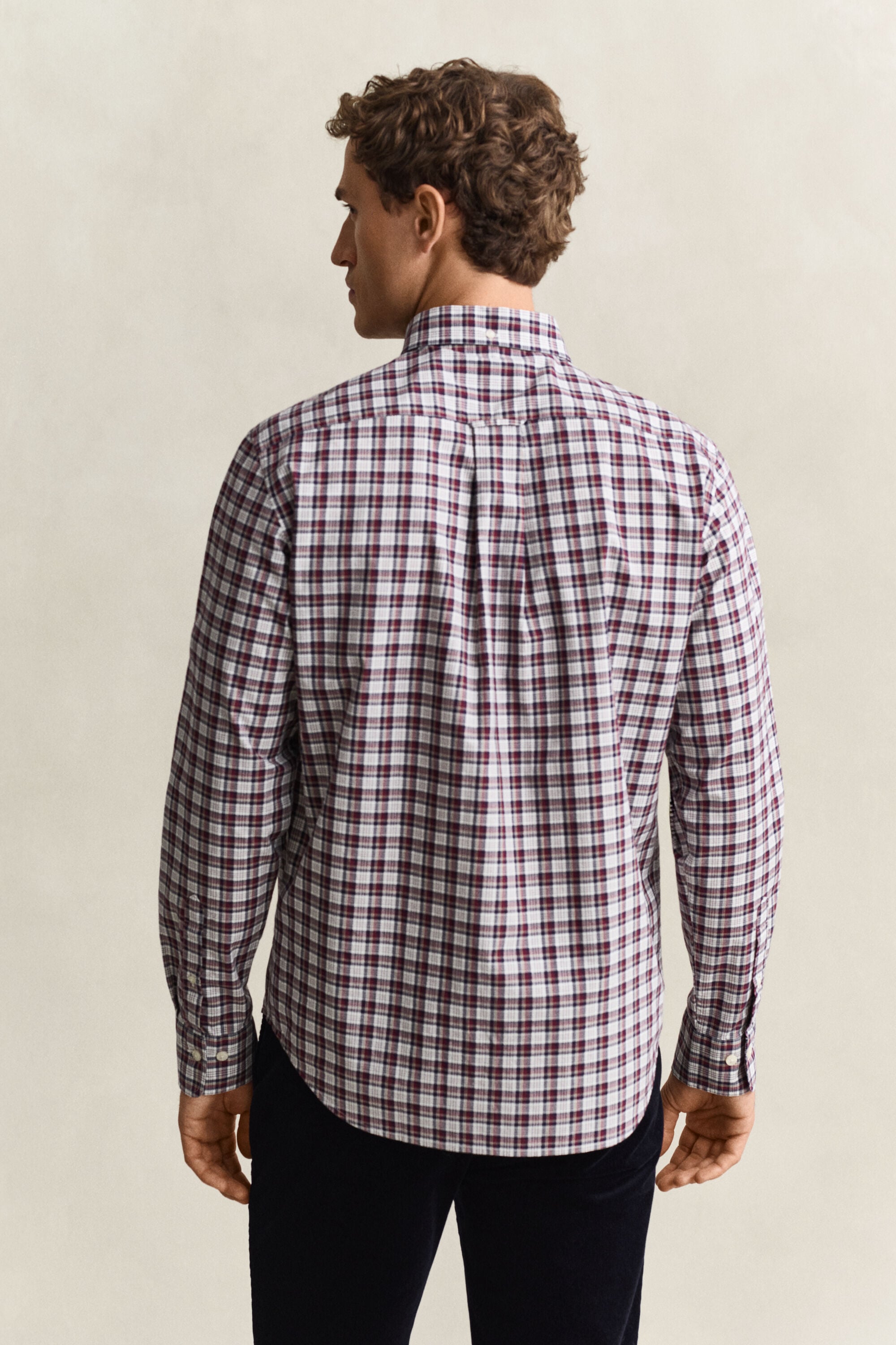 Camisa de popelina com padrão de xadrez