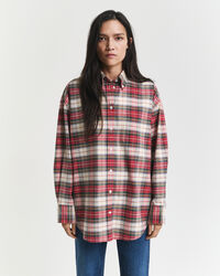 Camisa Oxford clássica com padrão de xadrez oversized