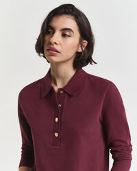 Polo de manga comprida em algodão piqué