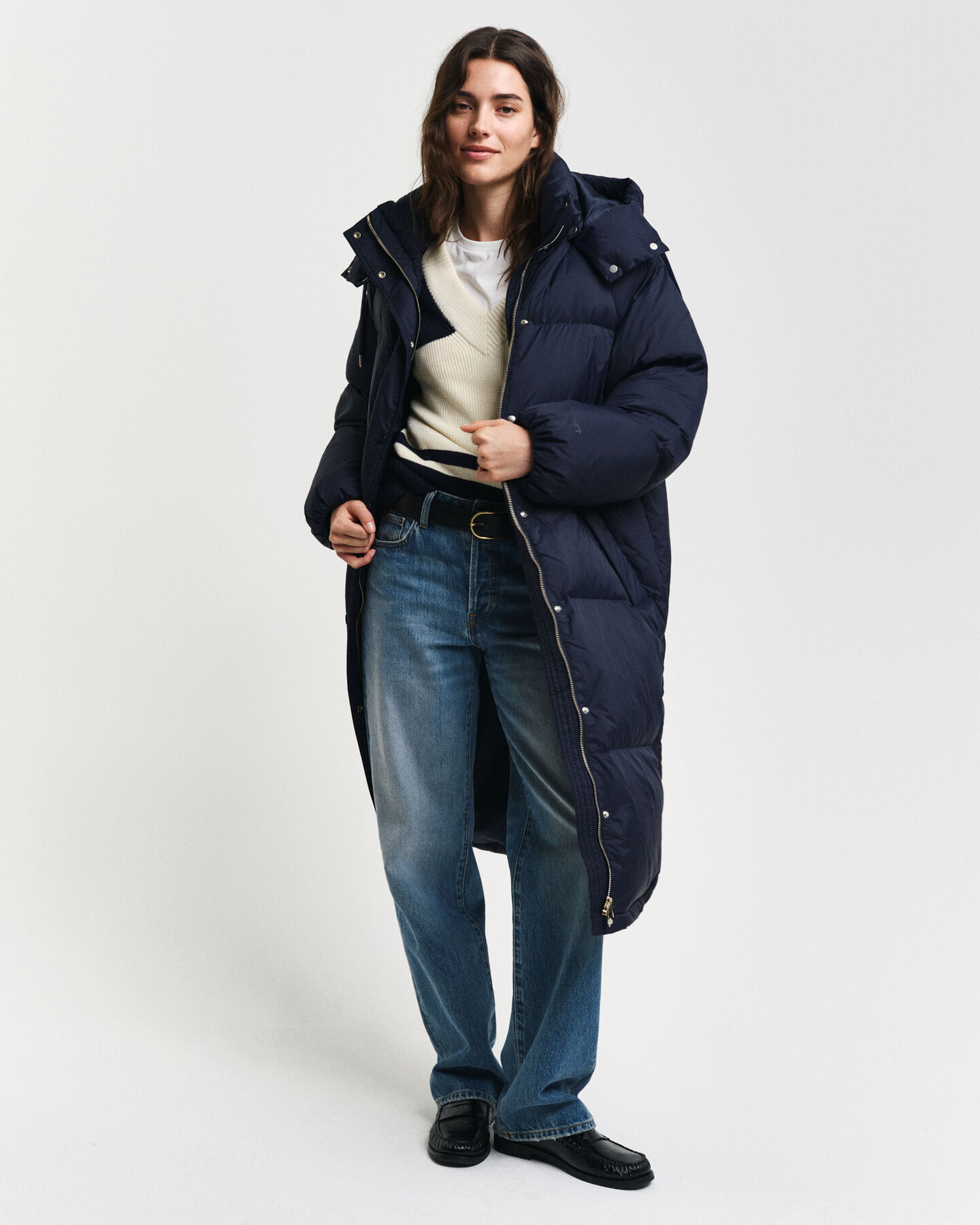 Sobretudo de penas comprido