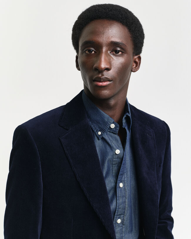 Casaco de fato em bombazina slim fit