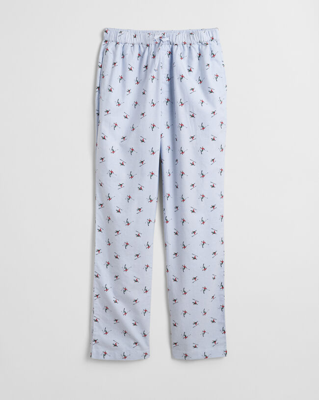 Calças de pijama Oxford com estampado Ski