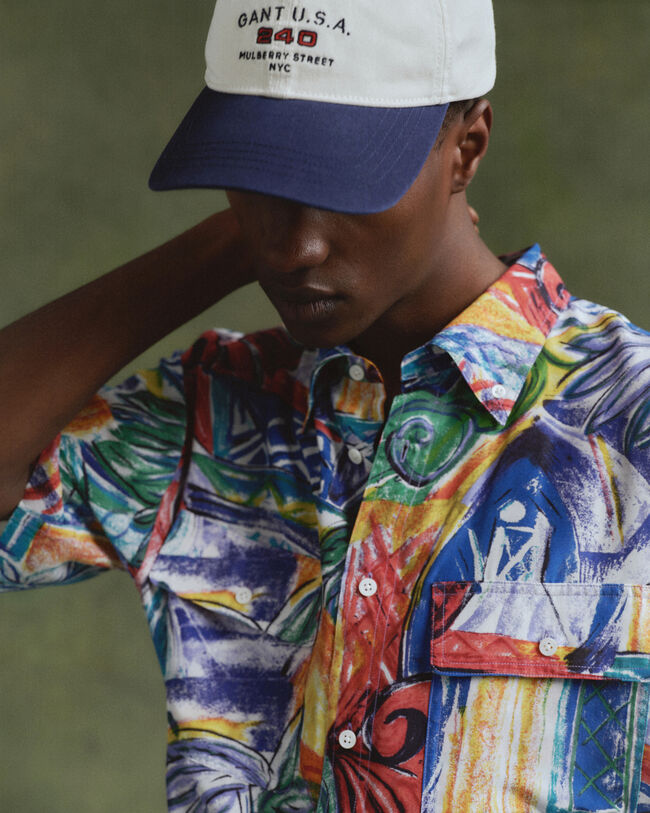 Camisa de seda estampada relaxed fit