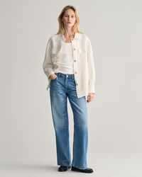 Sobrecamisa em mistura de linho