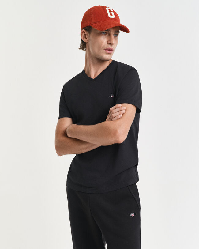 T-shirt com decote em V Shield slim fit