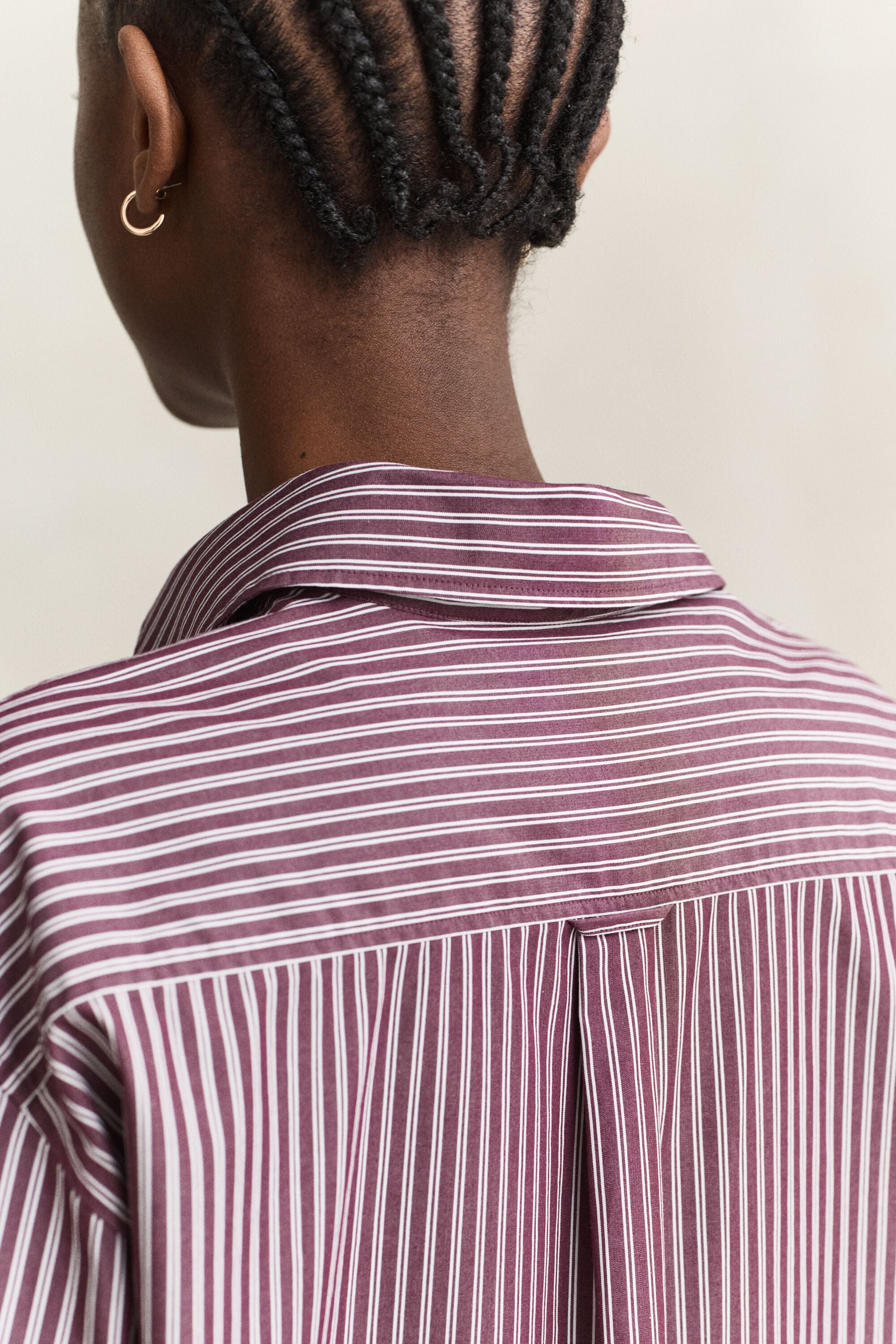 Camisa em popelina às riscas Classic relaxed fit