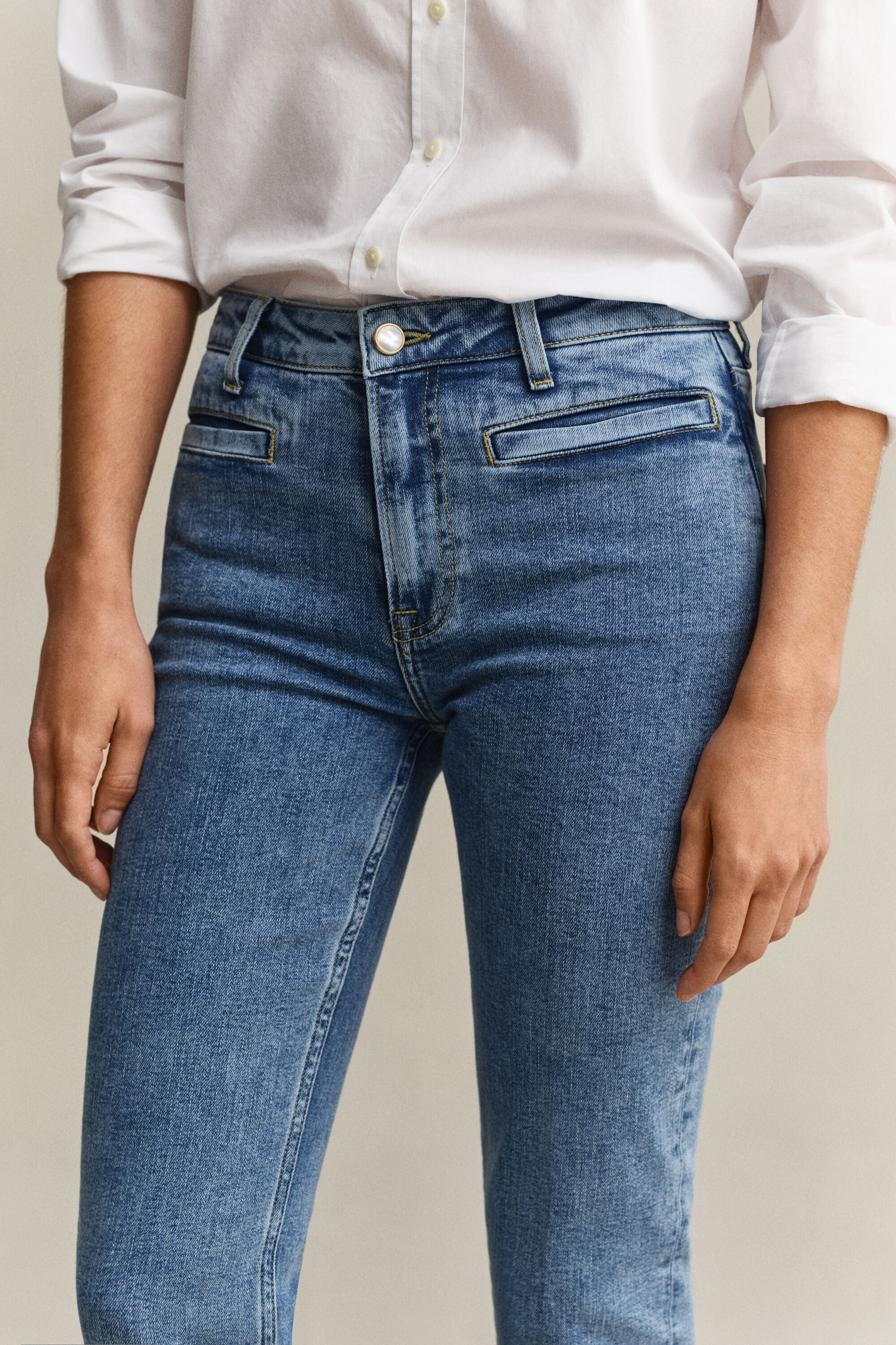 Calças de ganga evasê Monogram