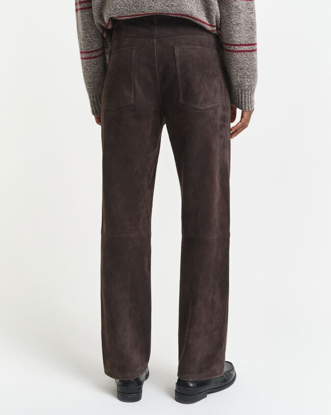 Calças de ganga em camurça straight fit