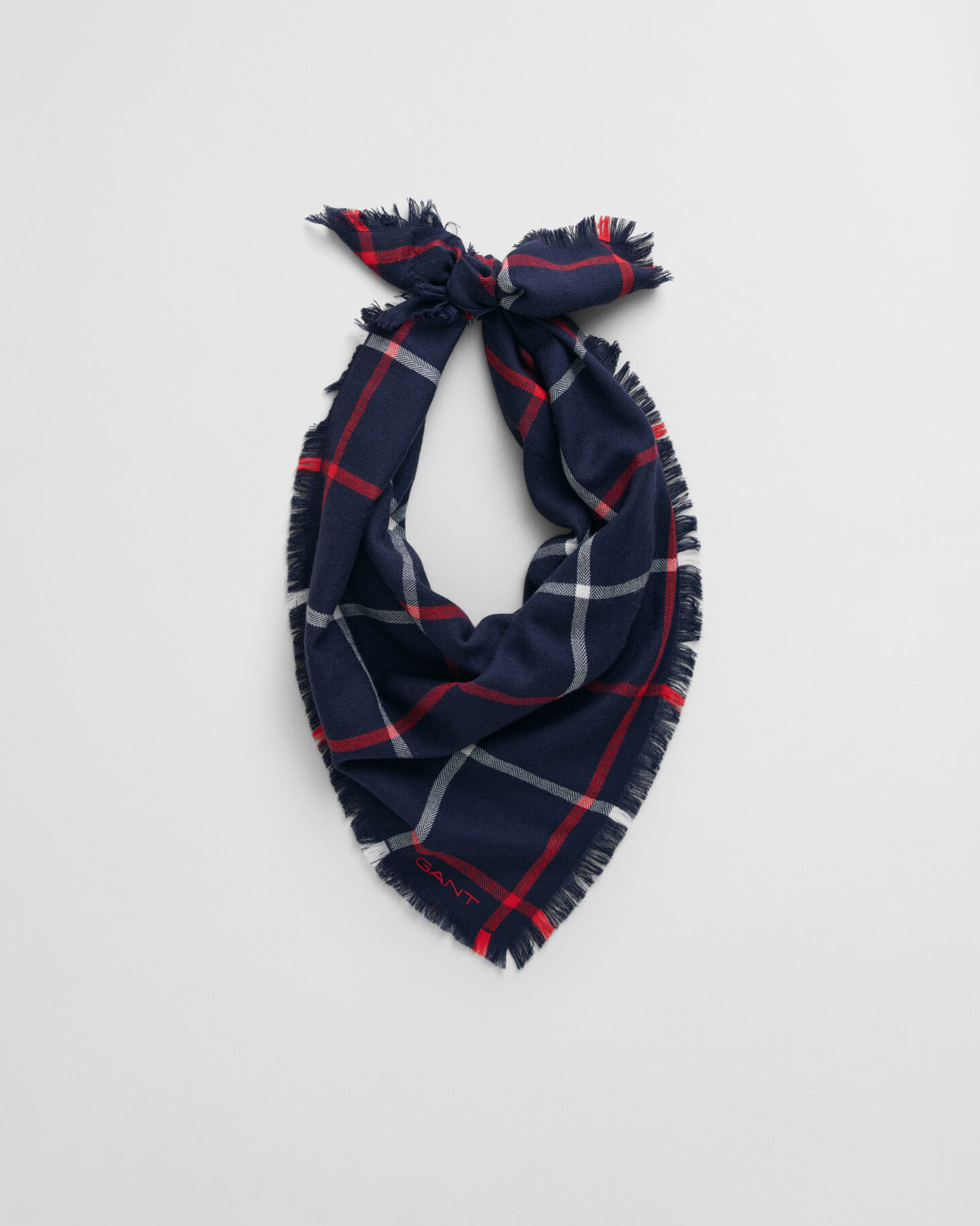 Cachecol em lã de merino com padrão de xadrez