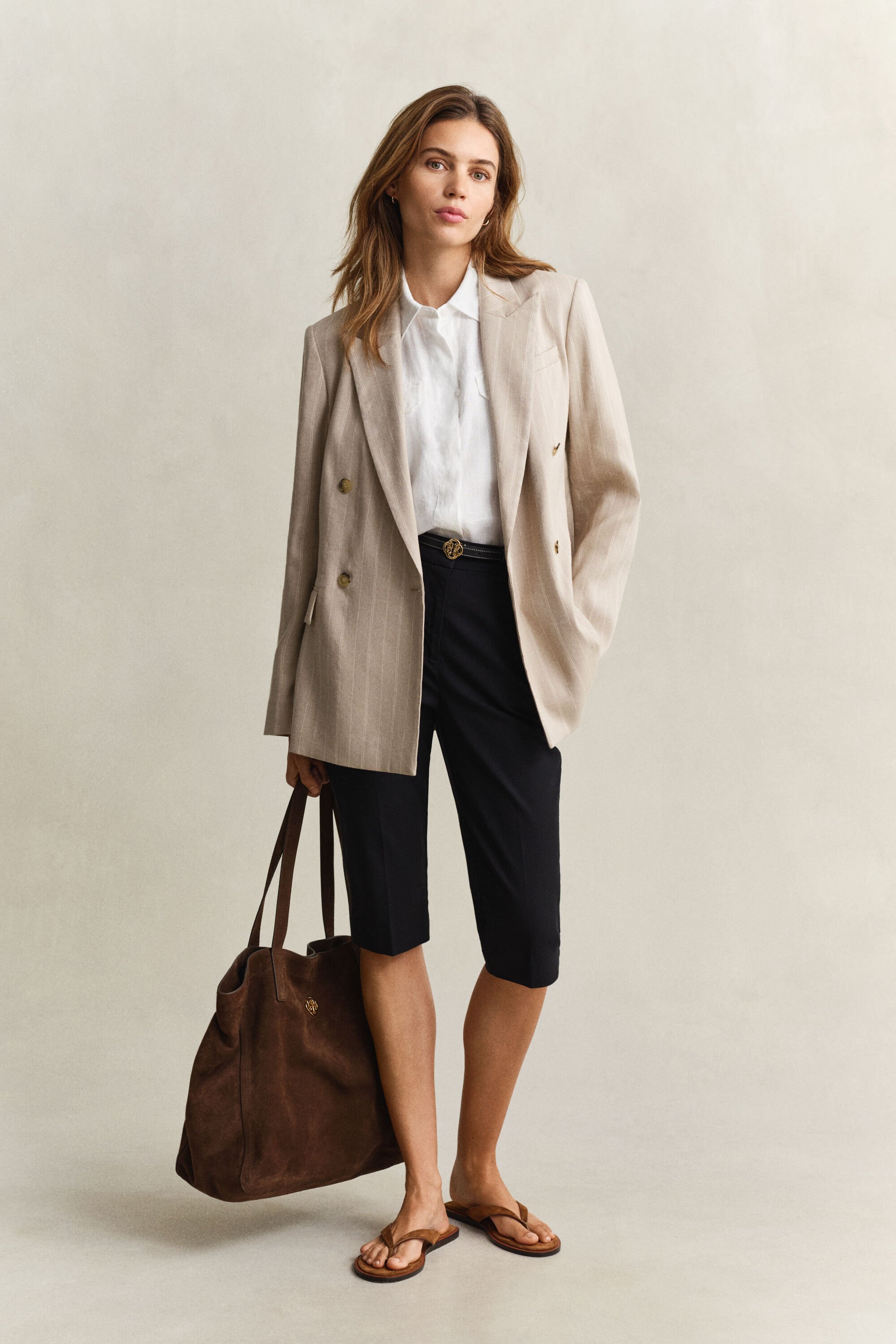 Camisa de linho sem mangas