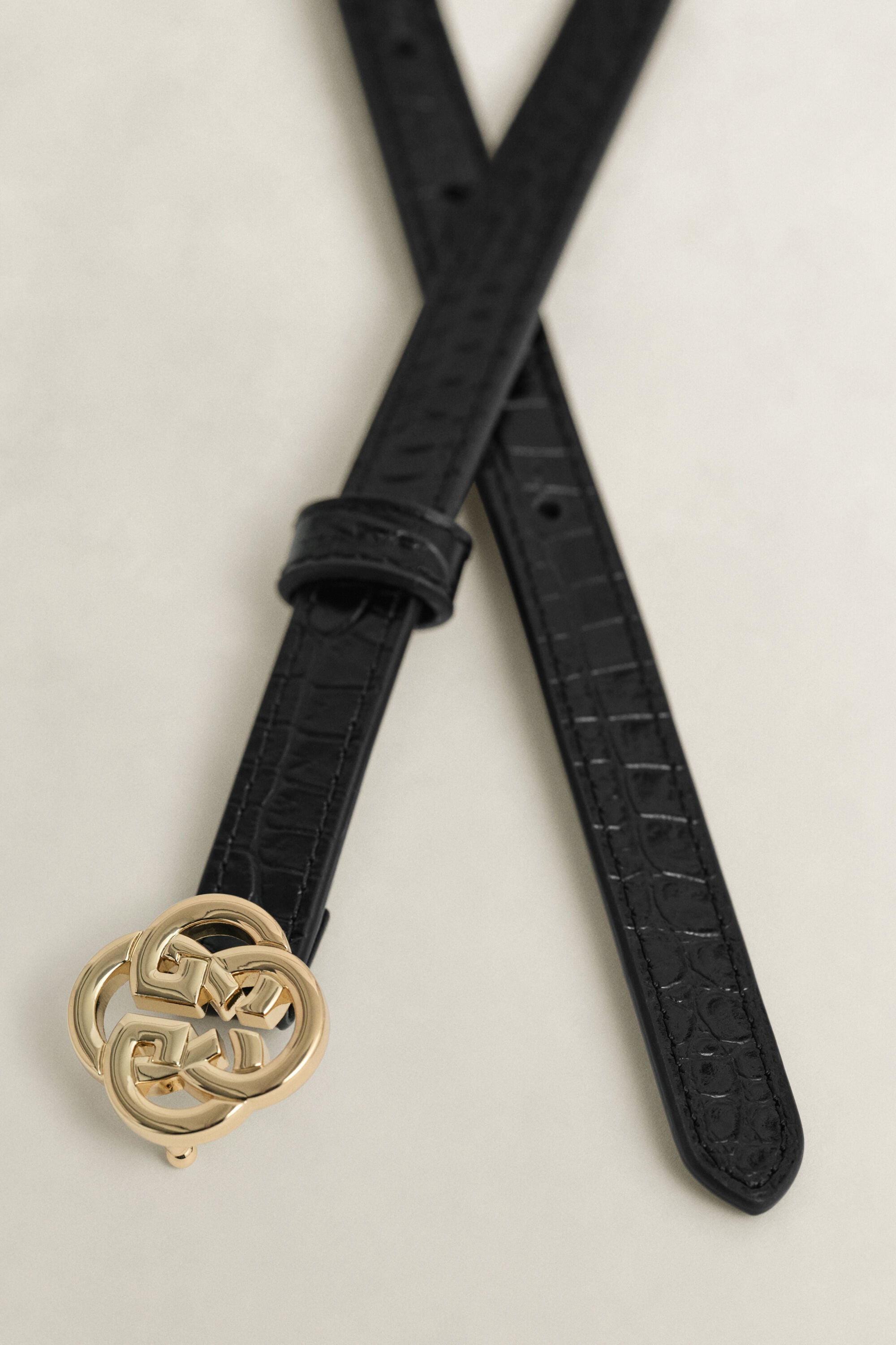 Cinto Monogram Croc-Effect