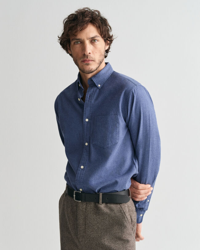 Camisa em flanela mesclada regular fit