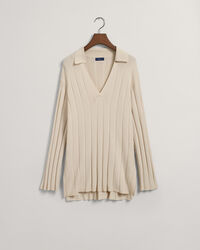 Pulover de malha com colarinho aberto