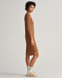 Vestido em malha entrela&ccedil;ada